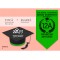 Tocă personalizata PE CAPAC + esarfa personalizata - VERDE - clasa 8