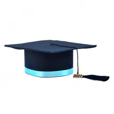 Toca Absolvire neagra cu bentita turcoaz spre verde