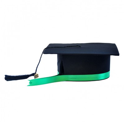 Toca Absolvire neagra cu bentita verde